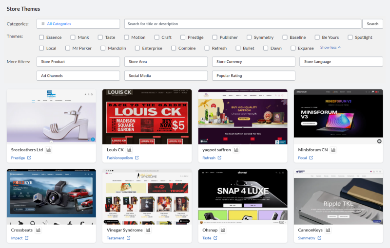 AliSun Store Themes: Shopify store designs by theme